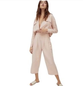 Free People Pink Yasmin Open Back Top Lyocell Western Boho Cowgirl Size 6